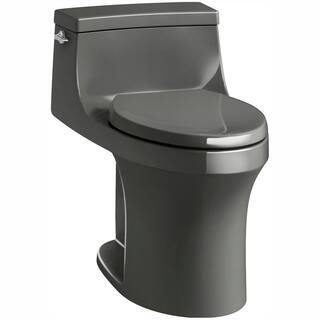 KOHLER San Souci 1-Piece 1.28 GPF Single Flush Elongated Toilet in Thunder Grey Seat Included K-5172-58