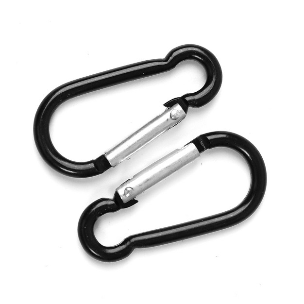 Unique Bargains Travel Camping Hiking Aluminum Clip Hook D ring Keychain Carabiner 10 Pcs Black