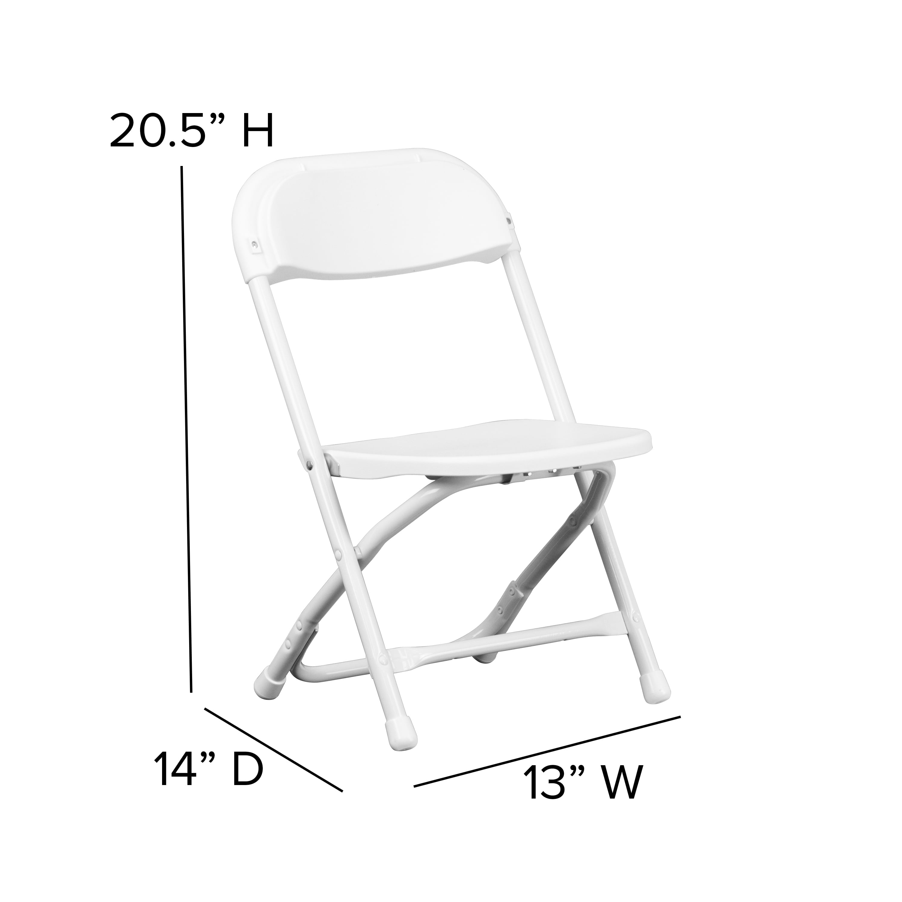 Emma + Oliver 2 Pack Kids White Plastic Folding Chair