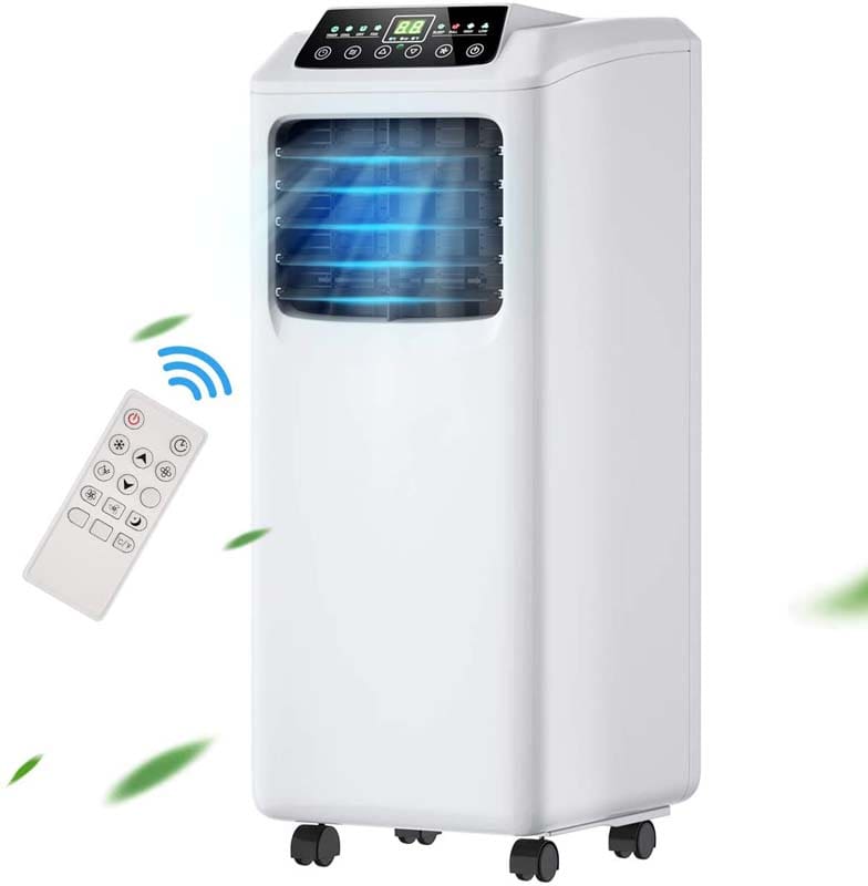 8000 BTU 3-in-1 Portable Air Conditioner Air Cooler Fan Dehumidifier with Sleep Mode, Remote Control & LED Display