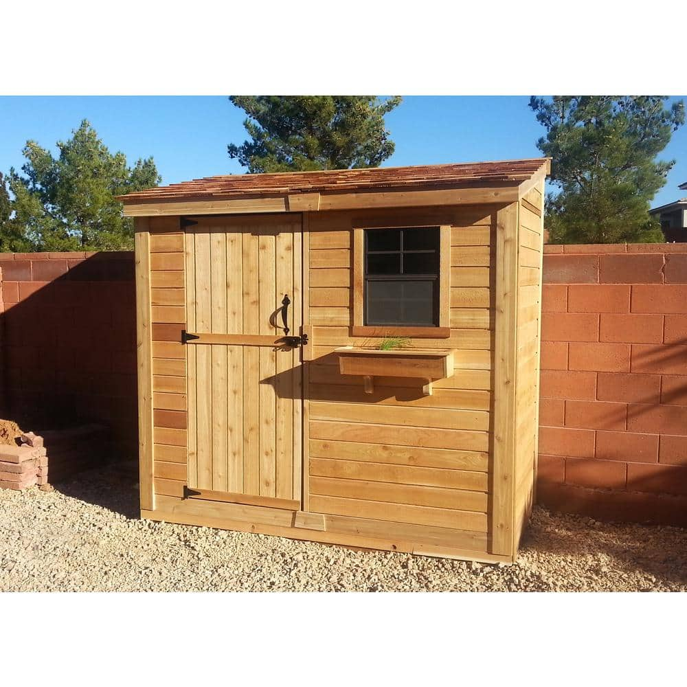 Outdoor Living Today Spacesaver 8 ft. x 4 ft. Western Red Cedar Single Door Shed SS84