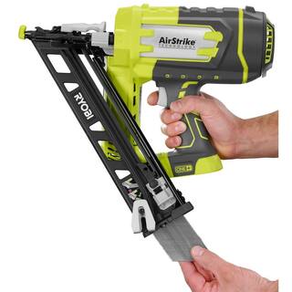 RYOBI ONE+ 18V Cordless AirStrike 15-Gauge Angled Finish Nailer with HIGH PERFORMANCE 4.0 Ah Battery and Charger Kit P330-PSK004