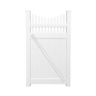 Weatherables Halifax 3.7 ft. W x 6 ft. H White Vinyl Privacy Fence Gate Kit GWPR-OTS-6X44.5