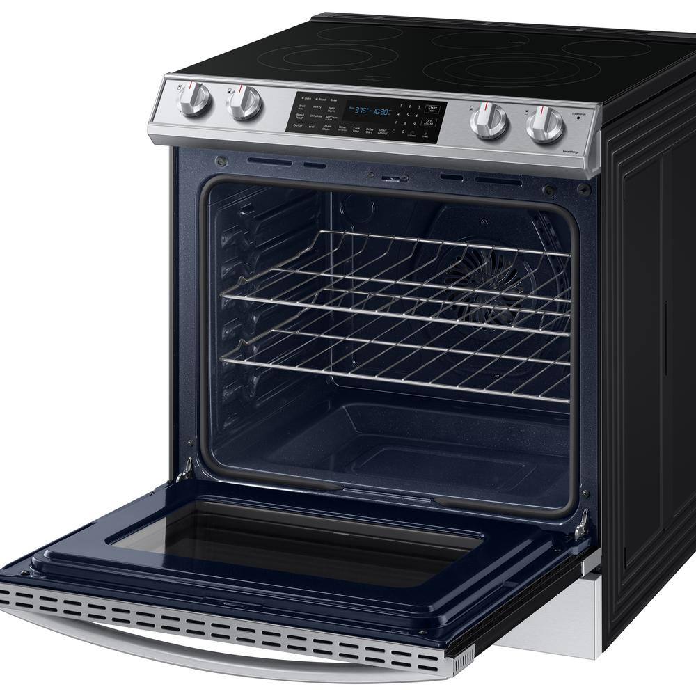  30 in. 6.3 cu. ft. Smart 5-Element Slide-In Electric Range with Air Fry Convection Oven in Stainless Steel NE63T8511SS