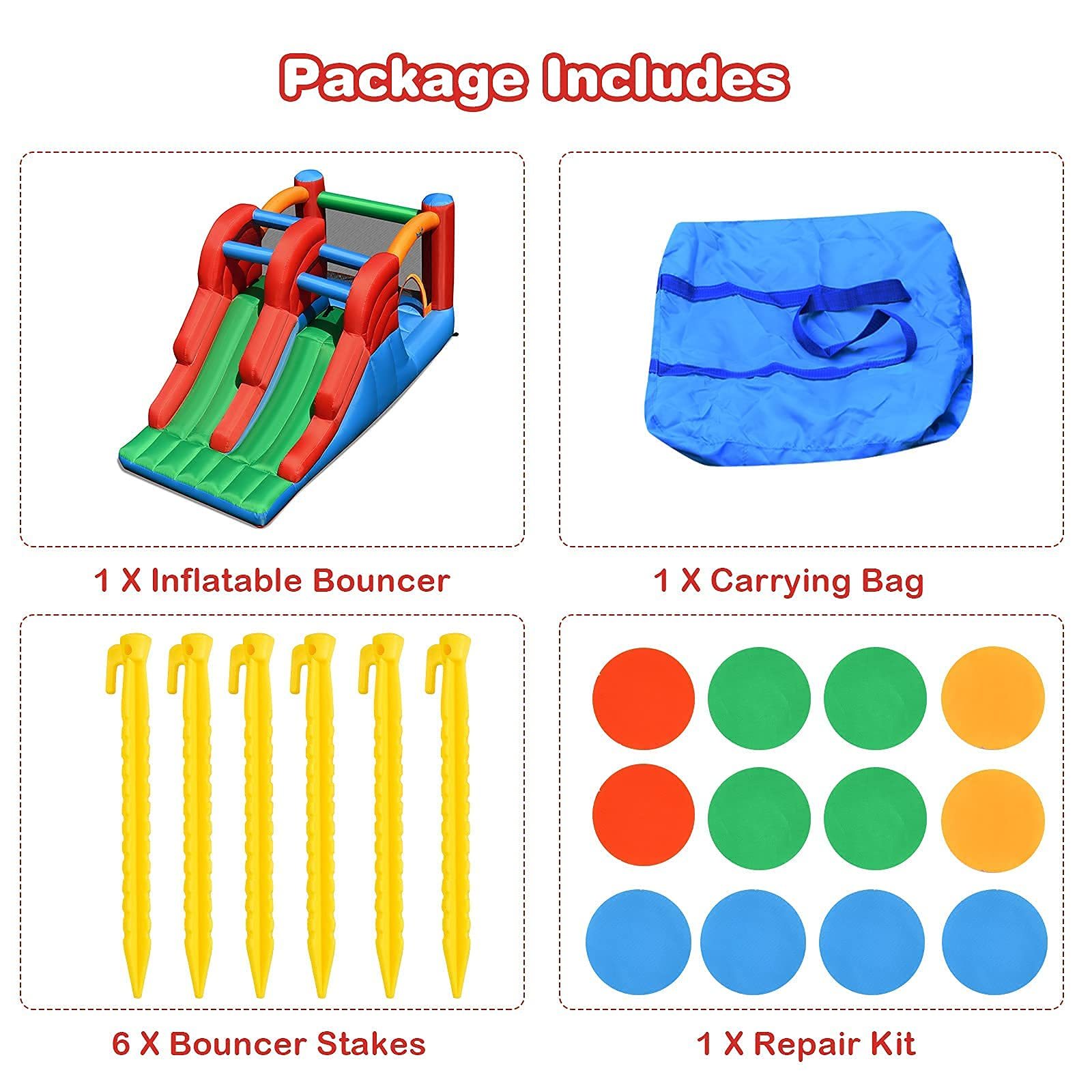 BOUNTECH Inflatable Bounce House | Kids Bouncy Castle with Slide & Climbing Wall & Jumping Area