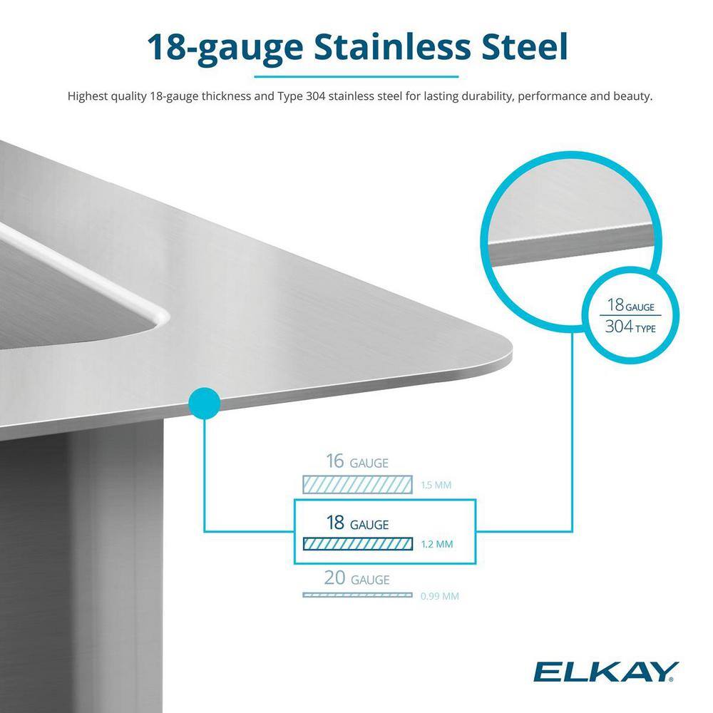 Elkay Crosstown 18-Gauge Stainless Steel 31.5 in Double Bowl Undermount Workstation Kitchen Sink with Aqua Divide and Faucet ECTRUA31169TFCW