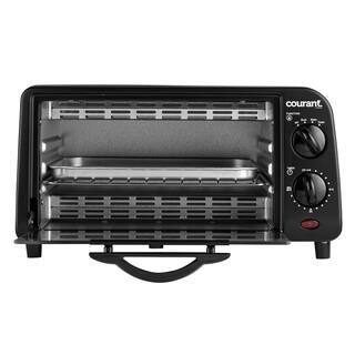 Courant 4-Slice Countertop Toaster Oven Functions to Toast Bake and Broil - Black MTO942K974