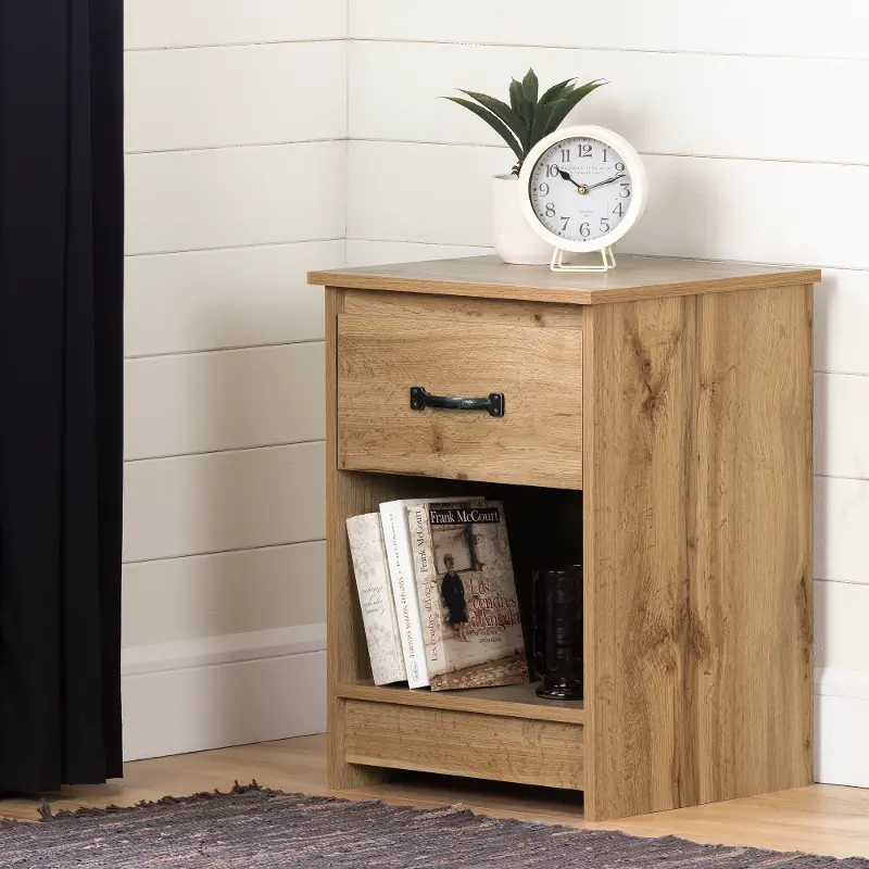 Tassio Norkdi Oak 1 Drawer Nightstand - South Shore