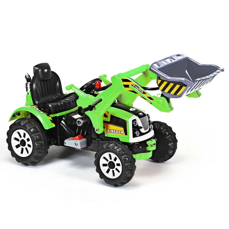 Kids Ride on Excavator, 12V Battery Powered Construction Vehicles Dumper Truck Toy with Front Loader Shovel