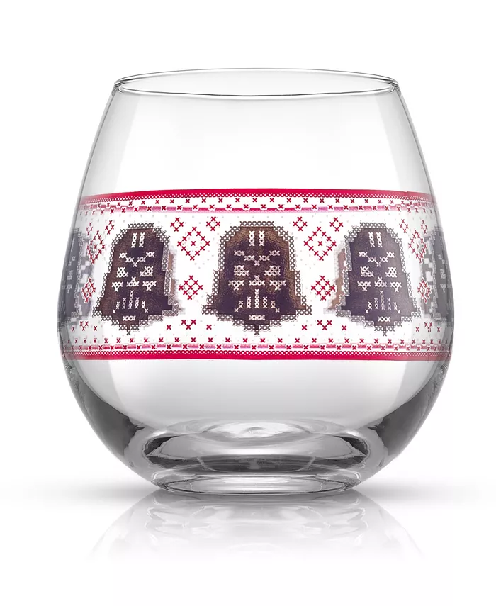 JoyJolt Star Wars Ugly Sweater Collection 15 oz Stemless Drinking Glass Set of 4