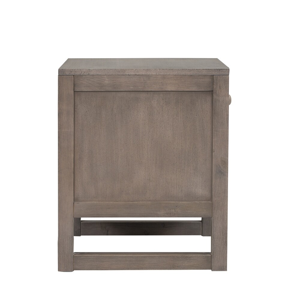 Wooden Nightstand with a Drawer and an Open Storage  End Table for Bedroom