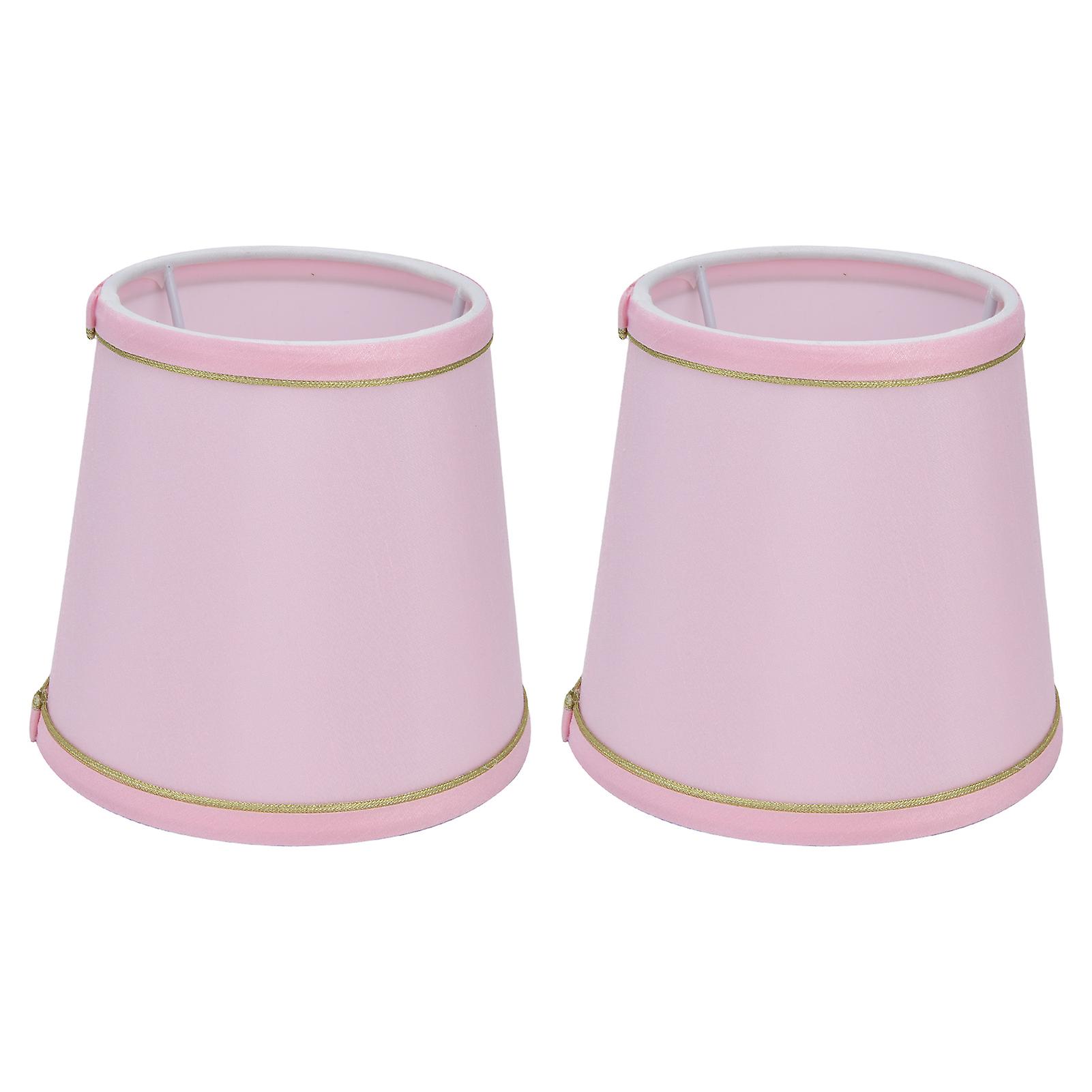 2PCS European Style E14 Lamp Shade Pink Lampshade for Chandelier Table Wall Lamps Home Decoration