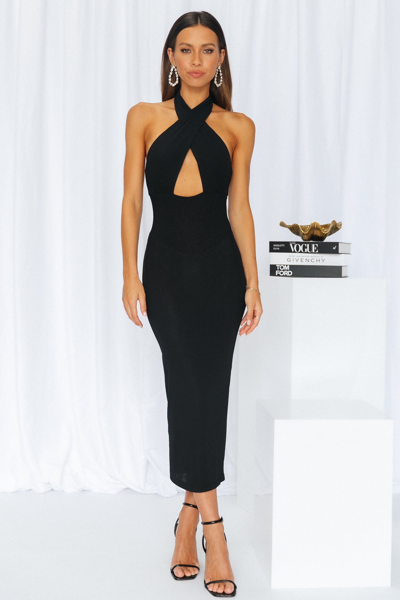 Cupids Alive Midi Dress Black