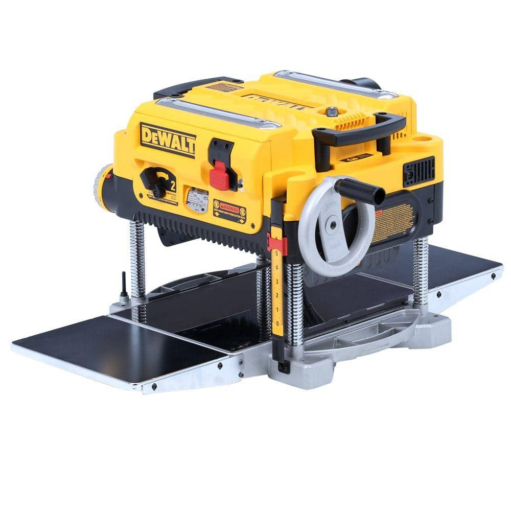 DEWALT 15 Amp Corded 13 in. Heavy-Duty 2-Speed Thickness Planer with (3) Knives, In Feed Table and Out Feed Table DW735X