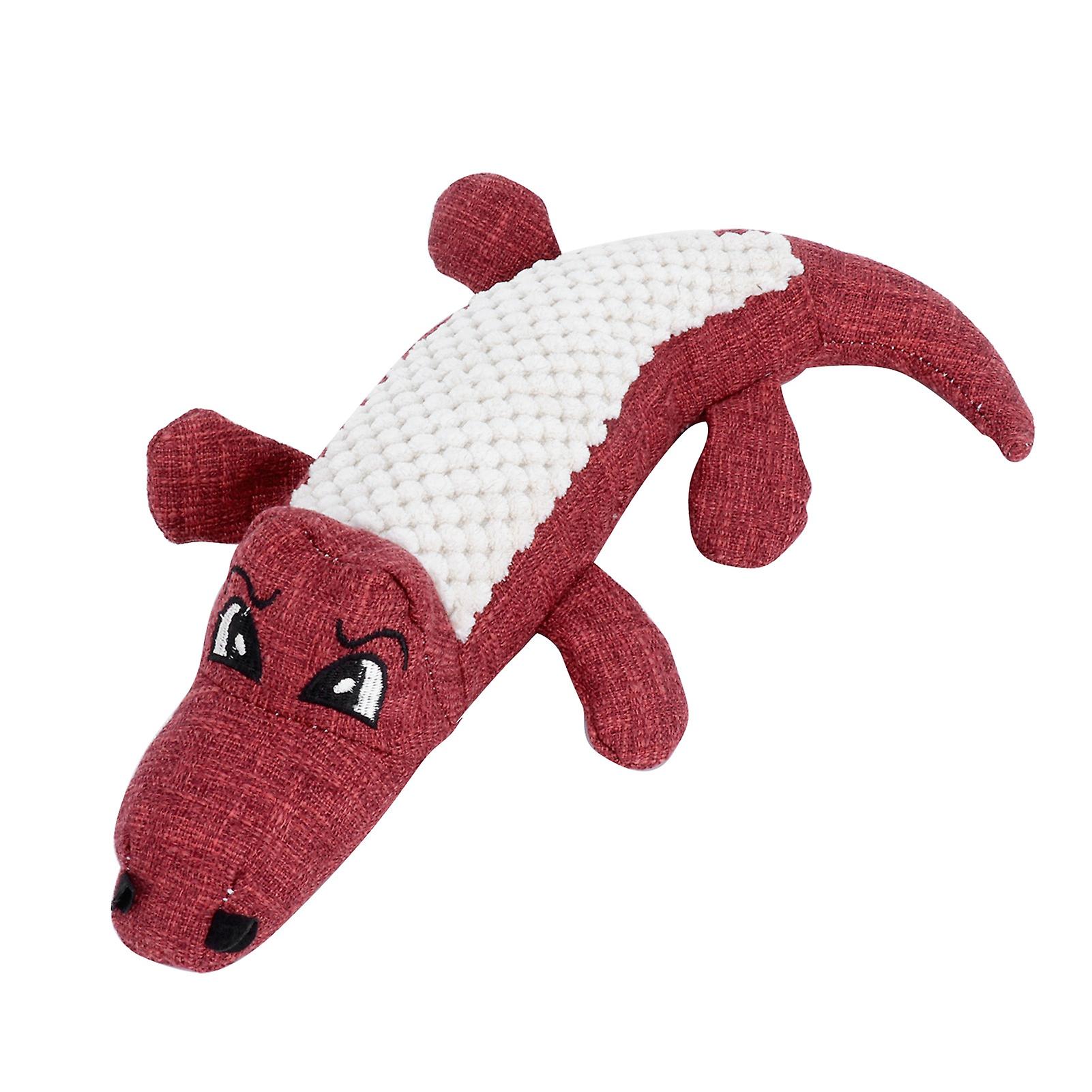 Dog Toys Simulation Crocodile Shape Plush Stuffed Bite Resistant Molar Pet Dog Vocal Toysred