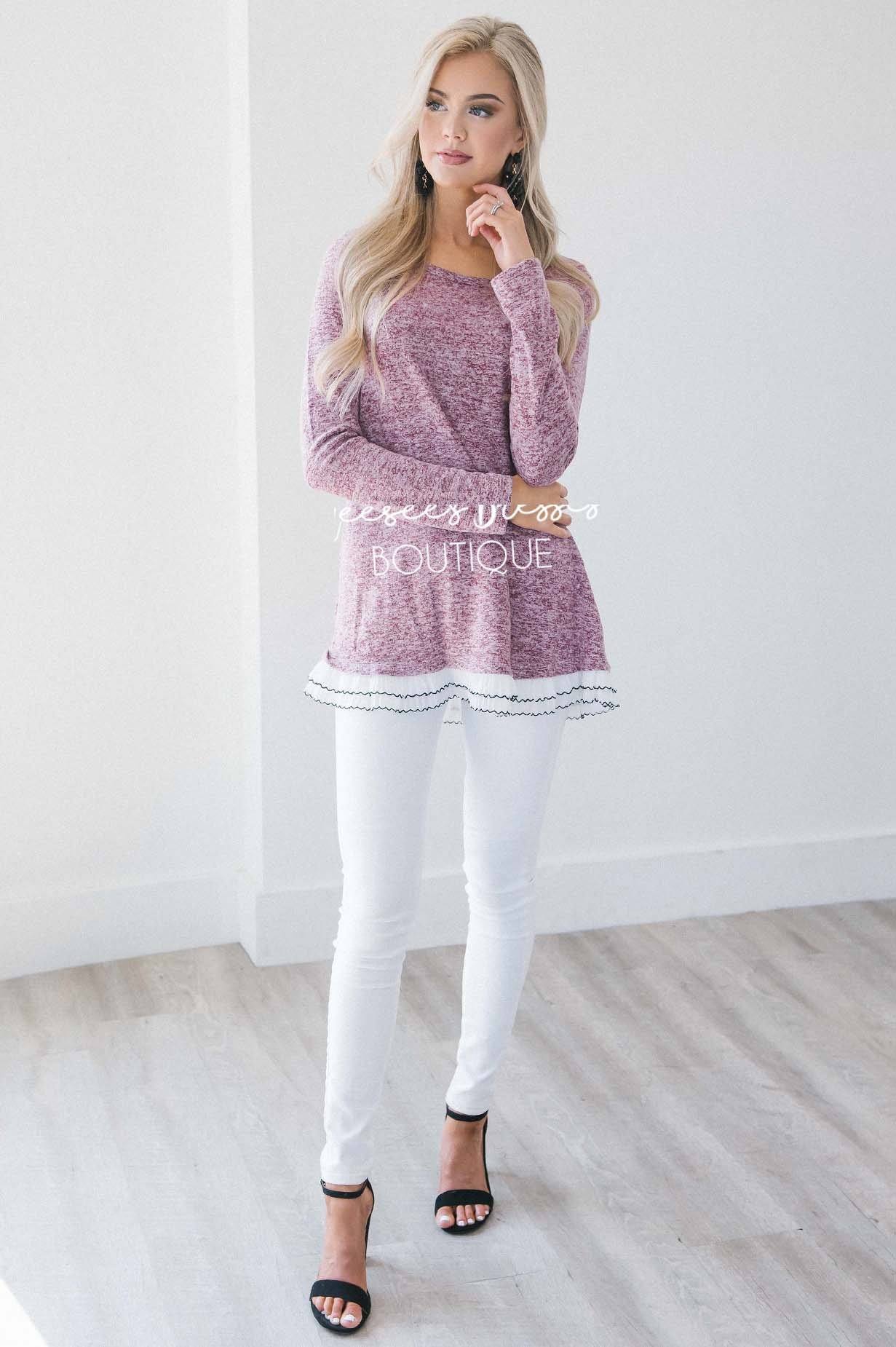 The Staci Ruffle Hem Sweater