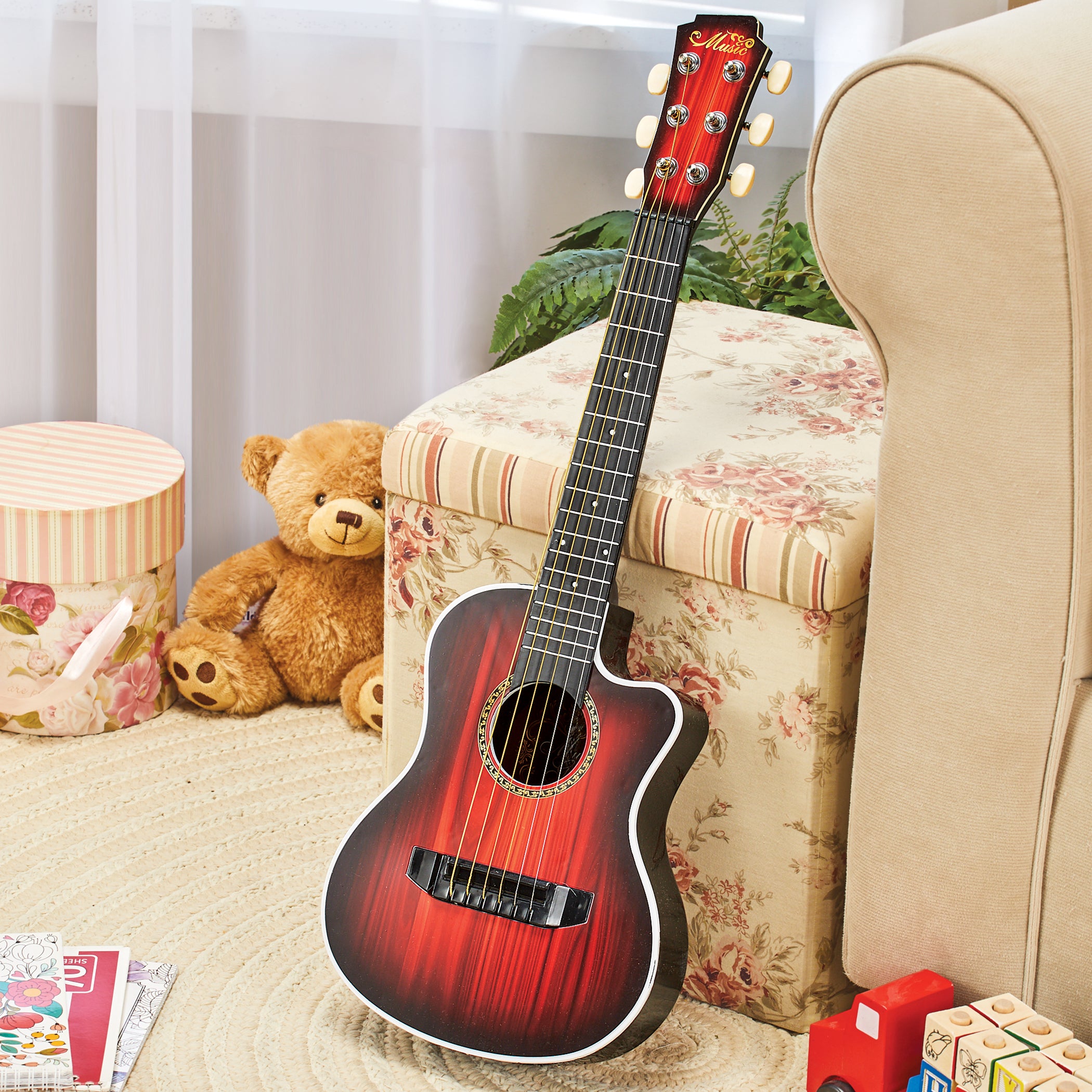 Collections Etc Kid's Beginner Guitar With Durable Metal Strings