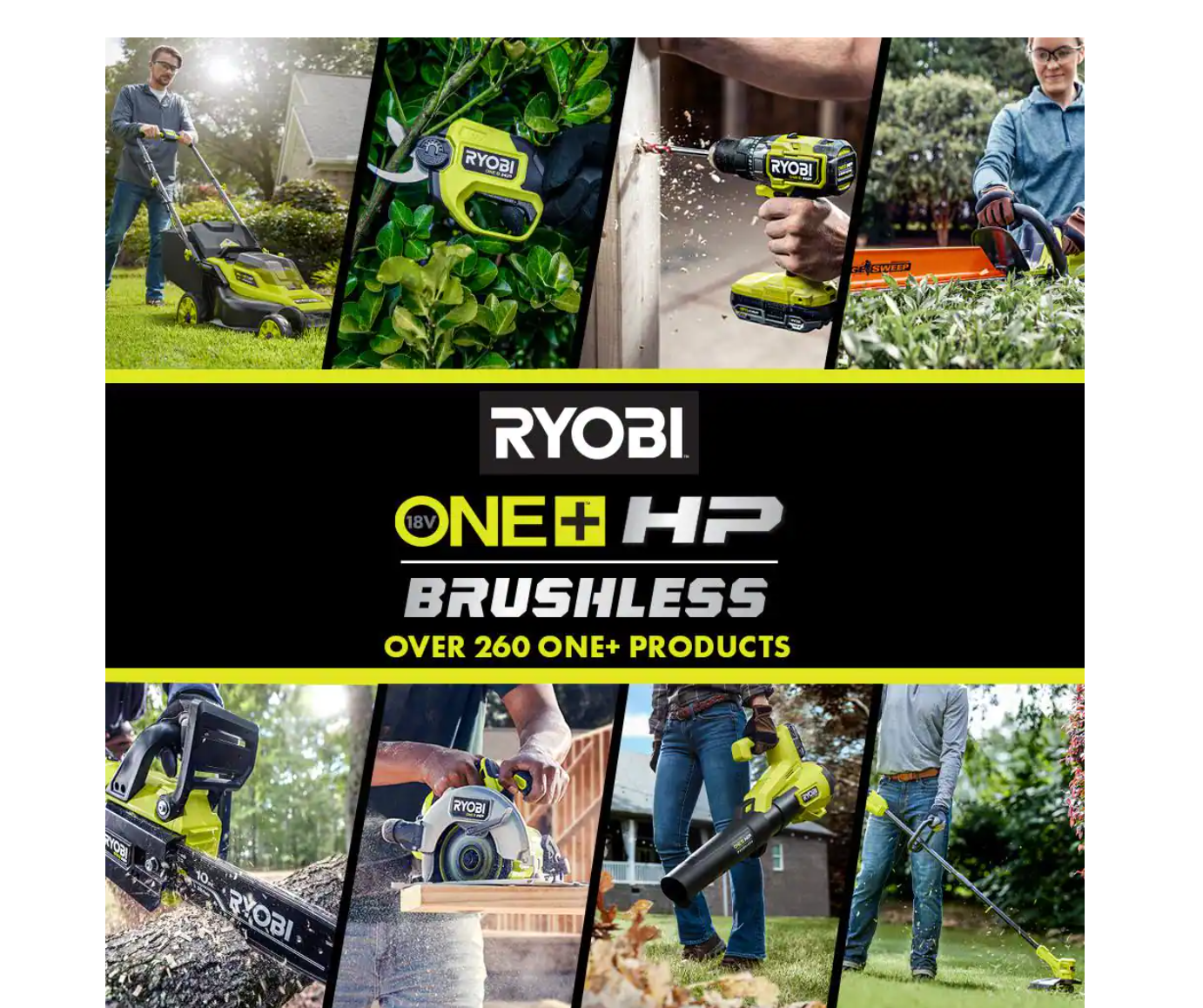 RYOBI P21120VNM ONE+ HP 18V Brushless 110 MPH 350 CFM Cordless Variable-Speed Jet Fan Leaf Blower w/ 4.0 Ah Battery and Charger