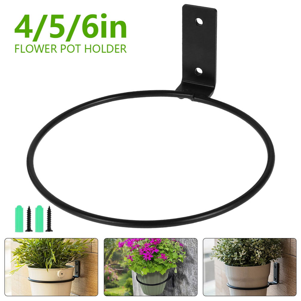 Willstar 8 Inch Flower Pot Holder Ring,1PCS Wall Mounted Flower Pot Rack Iron Metal Planter Pot Ring Plant Hooks Hangers for Balcony Home Garden Yard Decoration