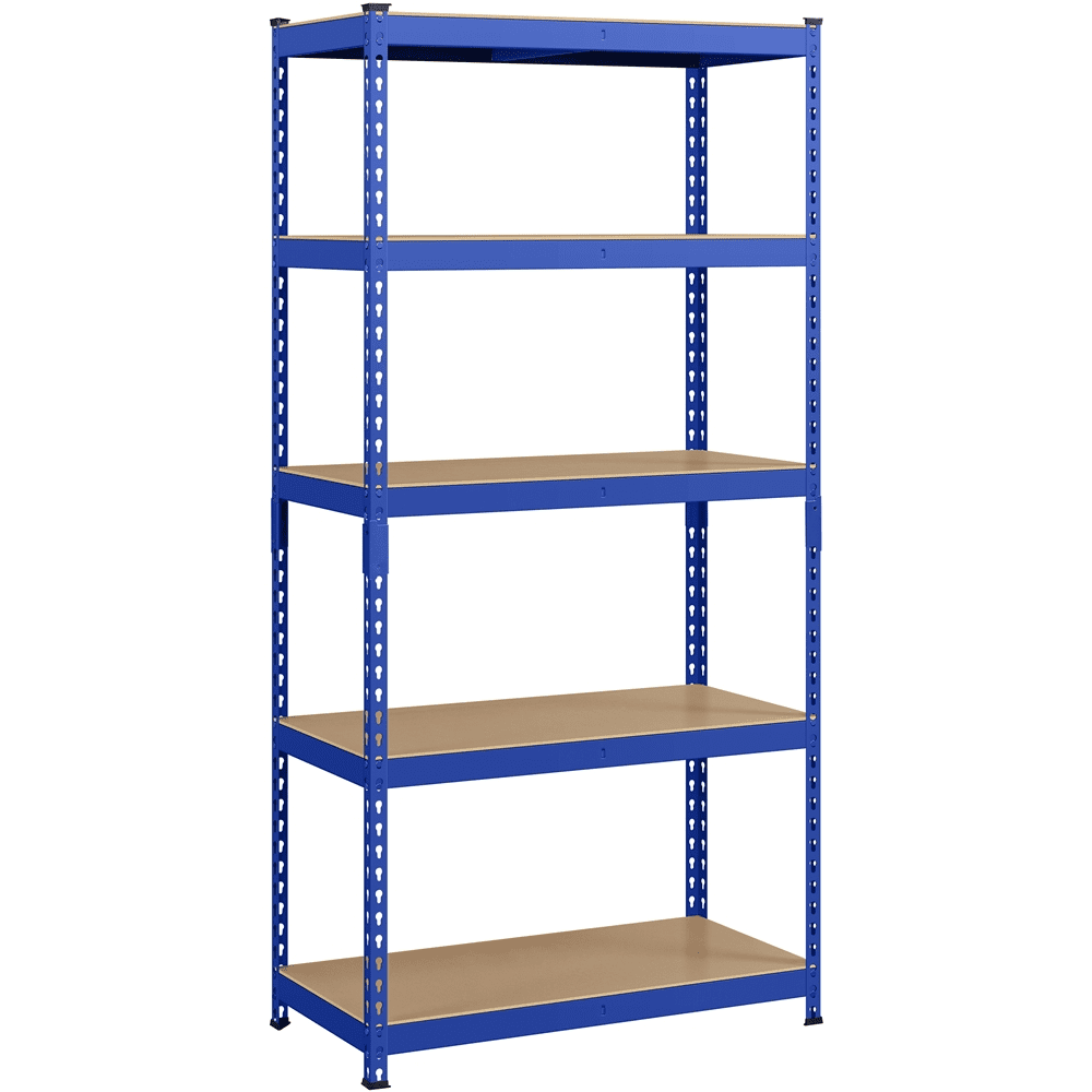 SmileMart 5 Shelf Adjustable Boltless Metal Storage Shelf Unit, Blue