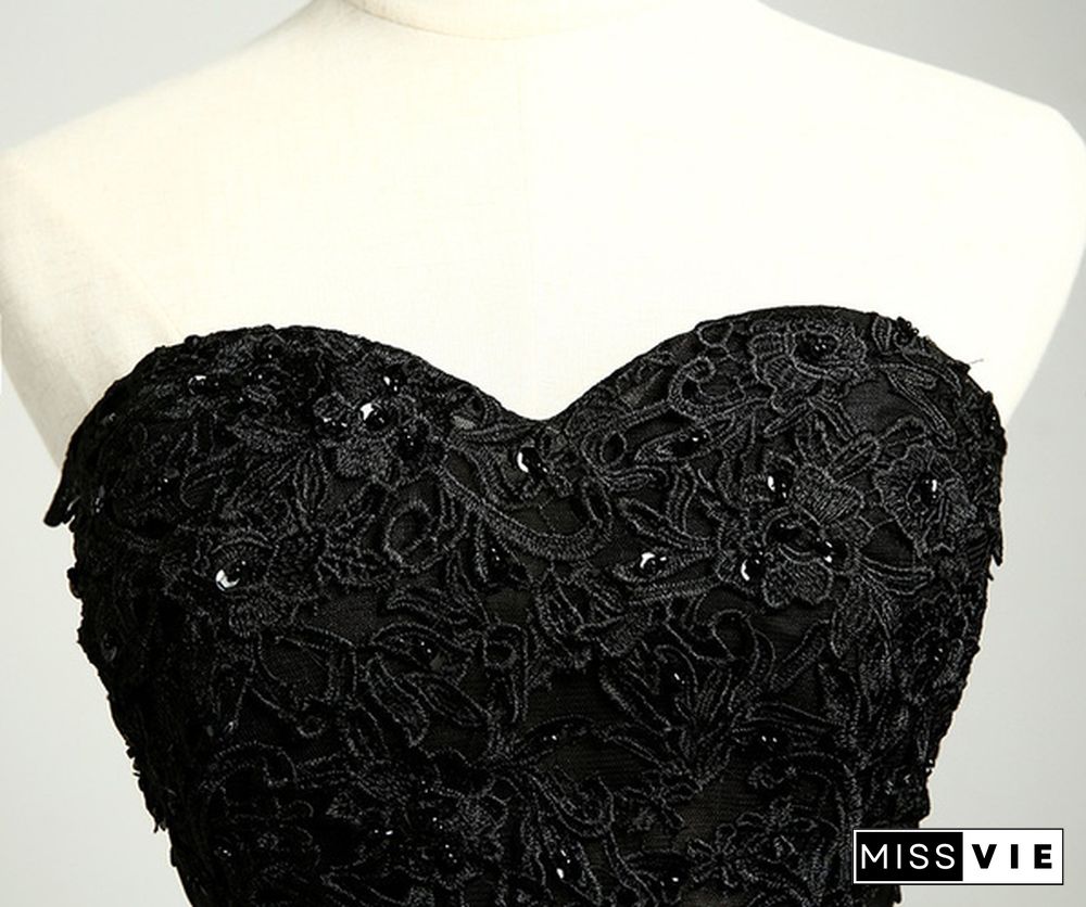 Sweetheart black prom dress/ bridal dress/evening dress/