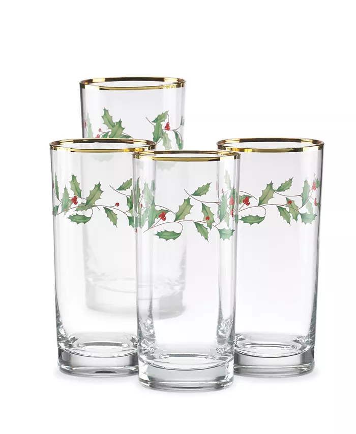 Lenox Holiday 4-piece Highball Glass Set