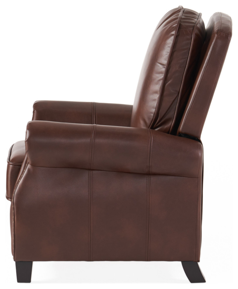 GDF Studio Jasmine 2 Tone Brown Faux Leather Puch Back Recliner   Transitional   Recliner Chairs   by GDFStudio  Houzz