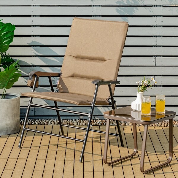 2PCS Patio Padded Folding Portable Chair