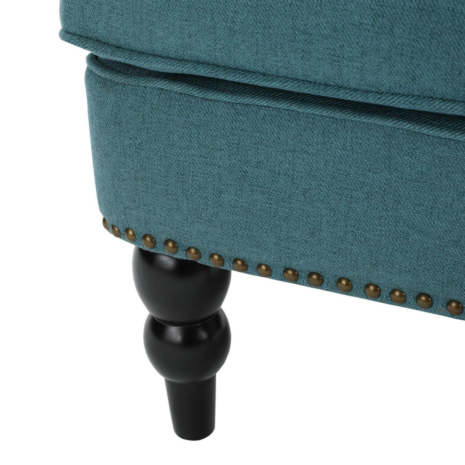 Noble House Madrid Dark Teal Fabric Club Chair Blue  Crowdfused