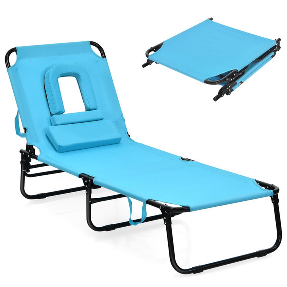 Costway 05982317 Outdoor Folding Chaise Beach Pool...