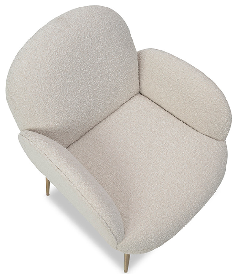 White Boucl√© Accent Chair  Liang  ampEimil Gil   Midcentury   Armchairs And Accent Chairs   by Oroa   Distinctive Furniture  Houzz