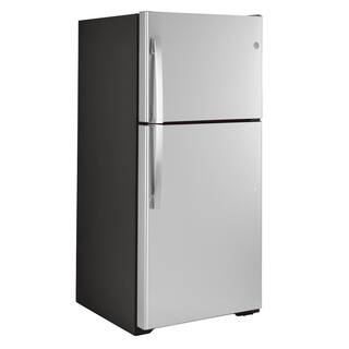 GE 19.2 cu. ft. Top Freezer Refrigerator in Stainless Steel ENERGY STAR GTE19JSNRSS