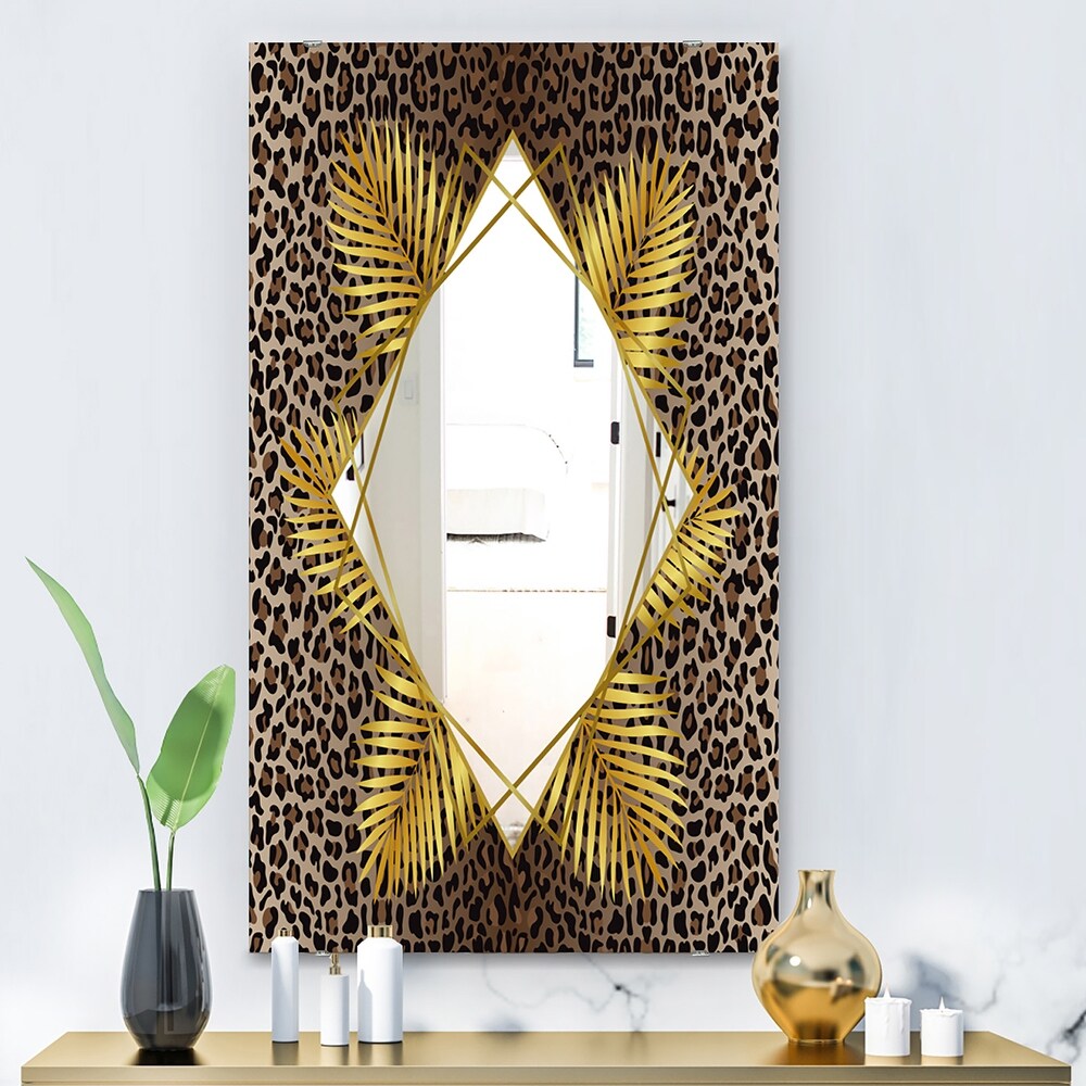 Designart 'Leopard 5' Glam Mirror   Modern Large Printed Wall Mirror