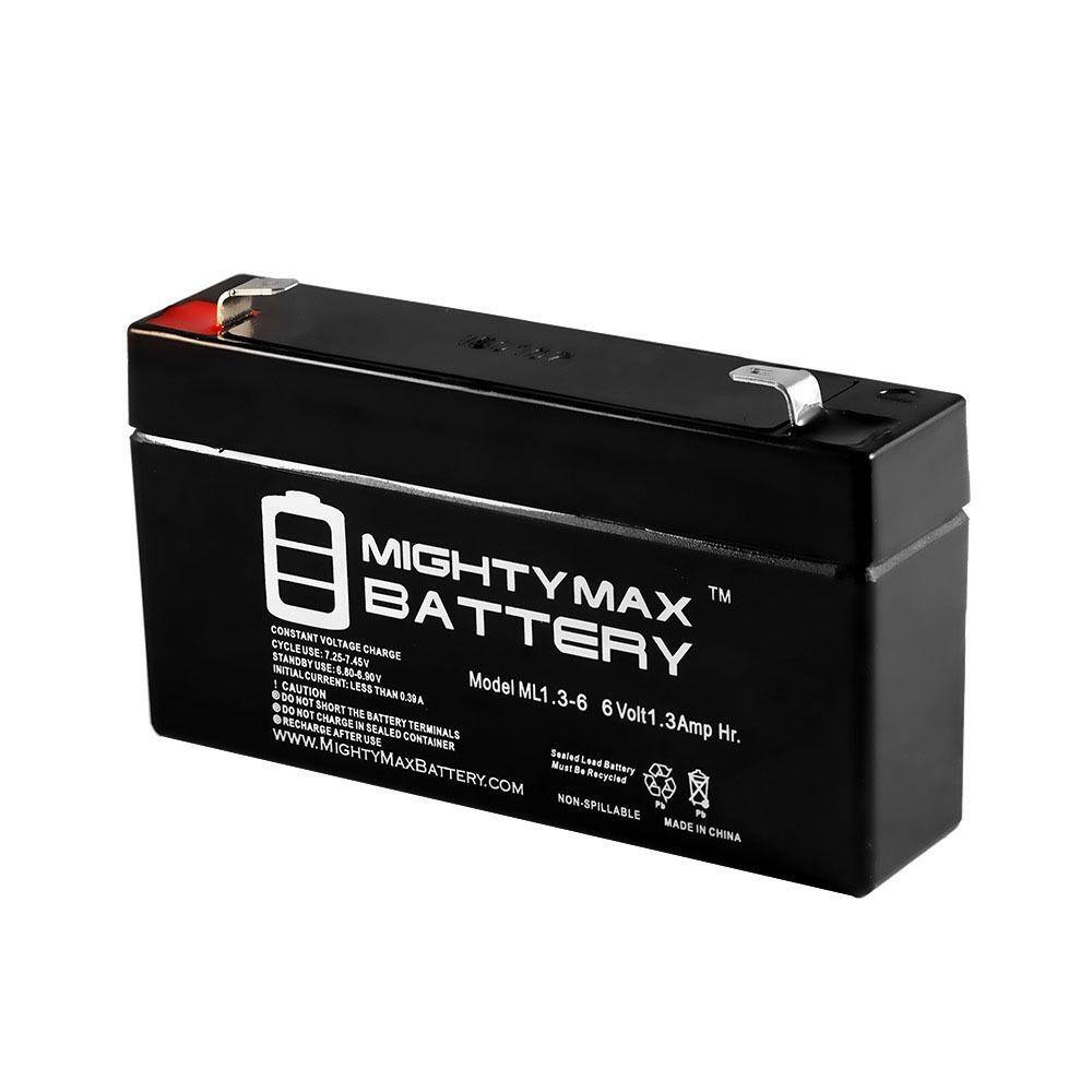 MIGHTY MAX BATTERY 6V 1.3Ah SLA Replacement Battery for SLAA6-1.3F - 4 Pack MAX3929192