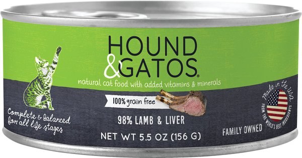 Hound and Gatos 98% Lamb and Liver Formula Grain-Free Canned Cat Food