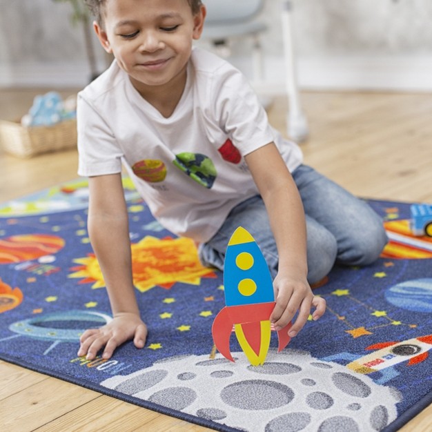 Kc Cubs Boy amp Girl Kids Outer Space Solar System Planets Educational Learning amp Game Play Area Nursery Bedroom Classroom Rug Carpet