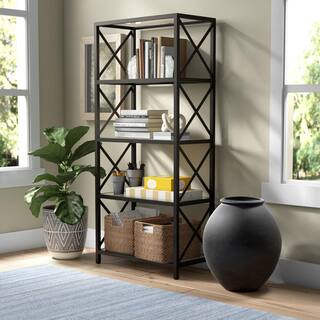 MeyerCross Celine 66 in. Blackened Bronze Metal 4-Shelf Bookcase BK0448