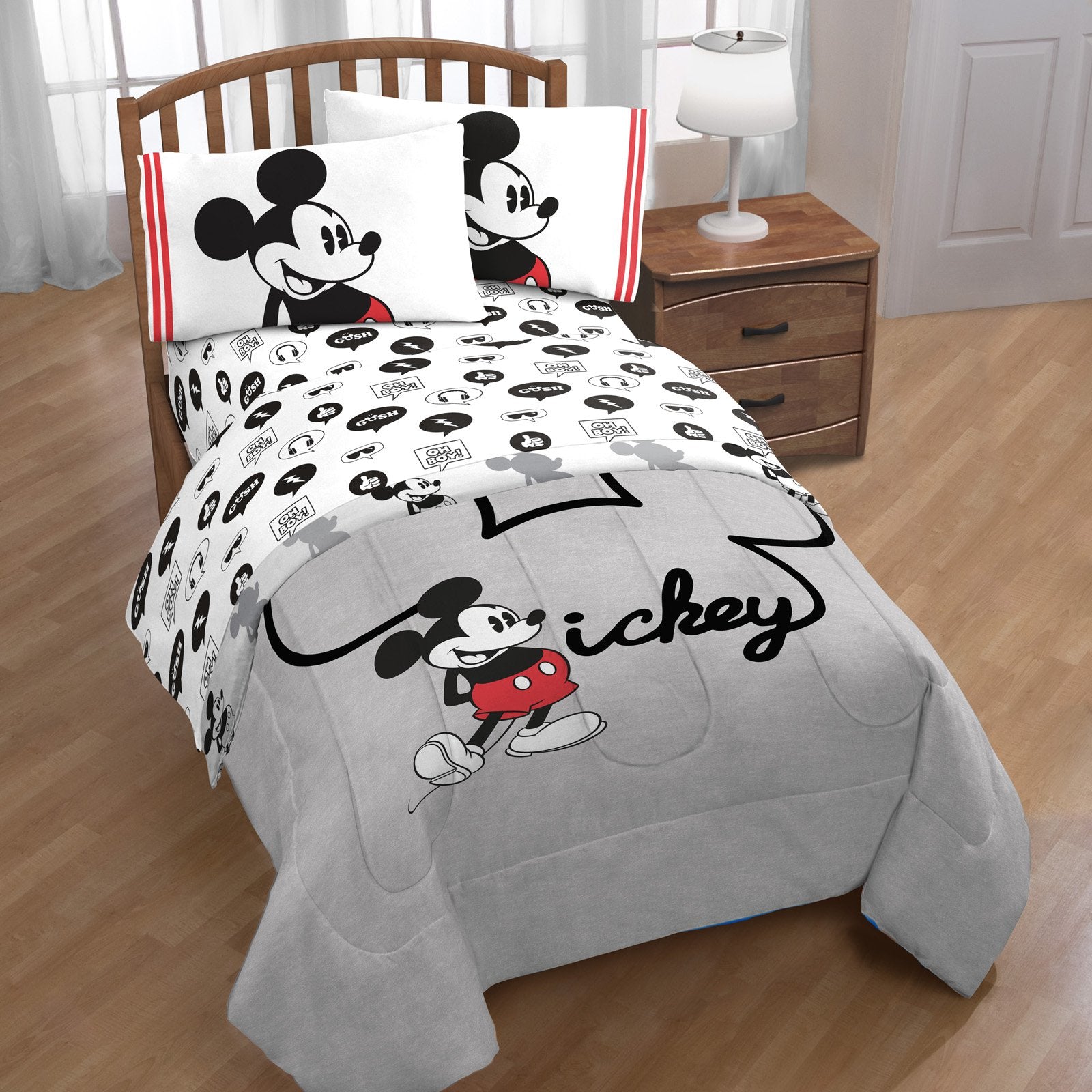 Mickey Mouse Disney Jersey Cartoon 4 Piece Twin Bed-in-a-Bag