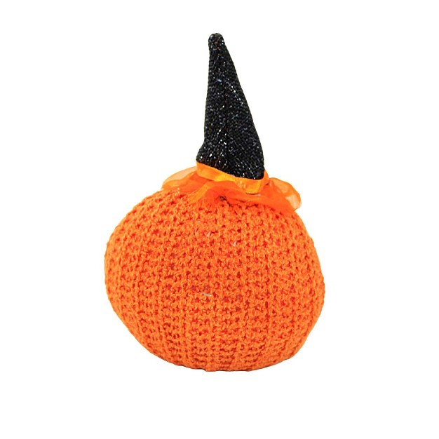 Ganz Crochet Pumpkin One Pumpkin 7 0 Inches Halloween Jack o lantern Polyester Orange