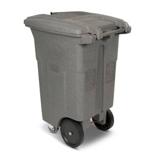 Toter 64 Gal. Graystone Document Trash Can with Wheels and Lid Lock (2 Caster Wheels 2 Stationary Wheels) CDC64-01GST