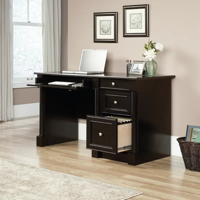 Black Oak Computer Desk - Padillia