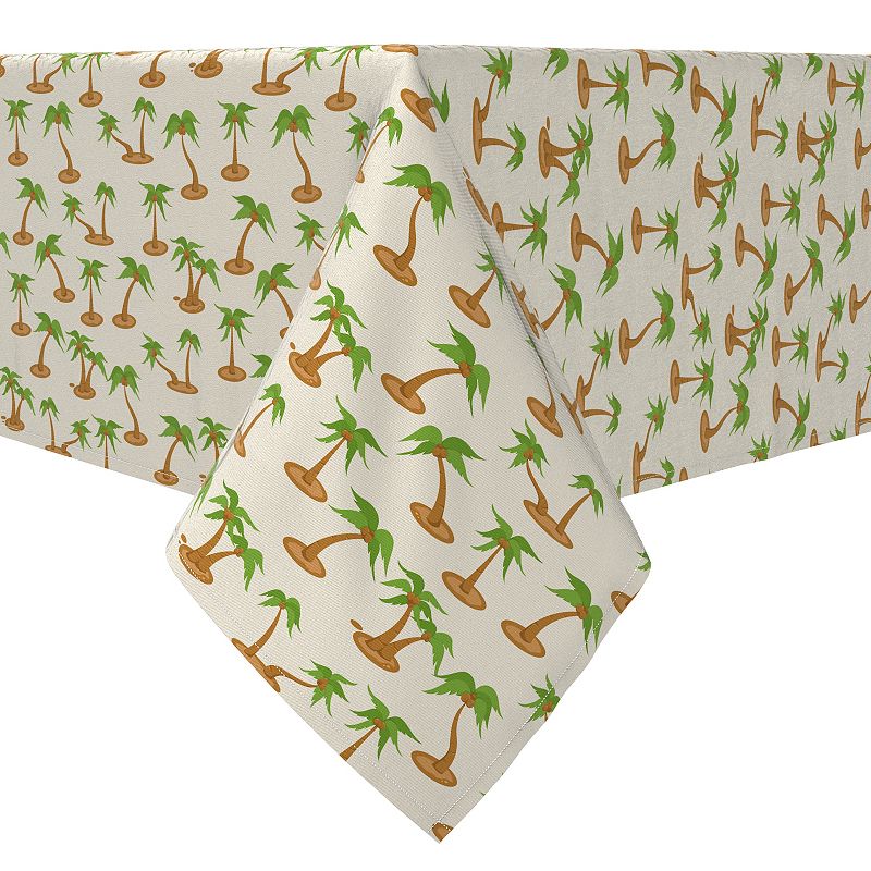 Rectangular Tablecloth， 100% Cotton， Coconut Palms