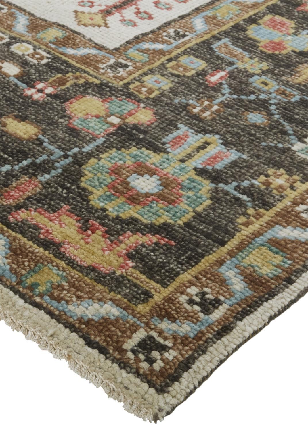 Bashyr Hand Knotted Brown and Yellow Rug by BD Fine