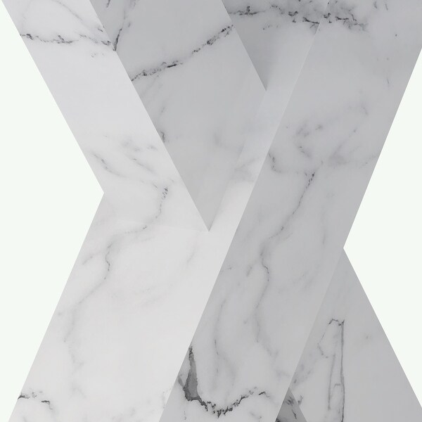 White Stretchable Marble Table with Metal Base