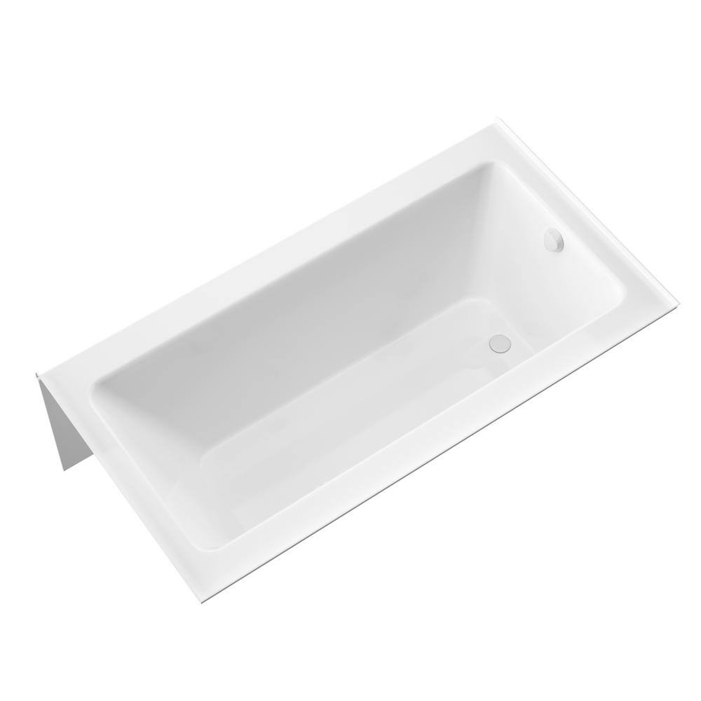 Universal Tubs Amber 5 ft. Acrylic Rectangular Drop-in Non-Whirlpool Bathtub in White HD3260SHL