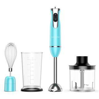 Galanz 2-Speed Retro Blue Immersion Blender with Whisk and Chopper Attachments GLHBBERE026