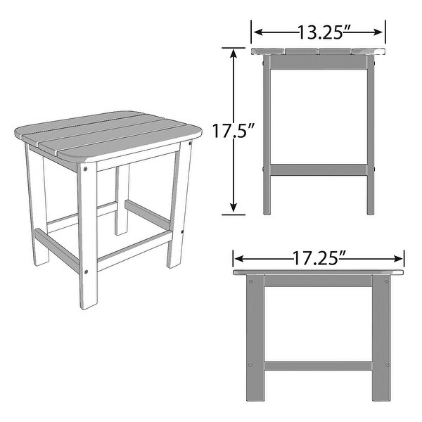 HDPE Compact Side Table，Perfect for Indoor/Outdoor Use，Ultra Durable Weather Resistant Design