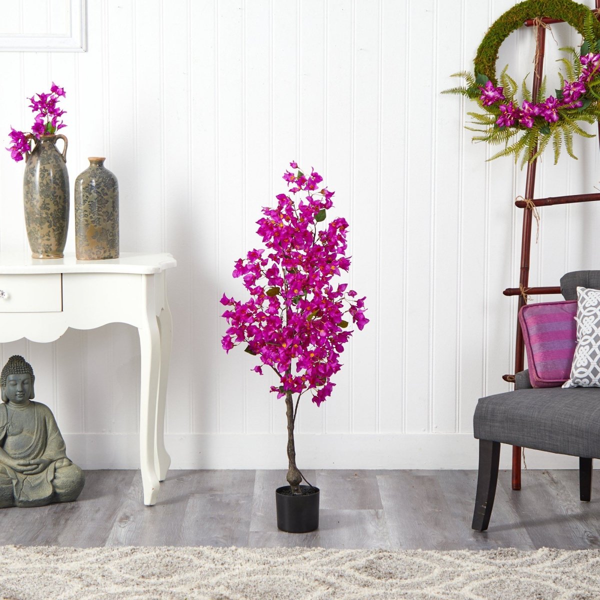 4’ Bougainvillea Artificial Tree | Vibrant & Lifelike Floral Décor