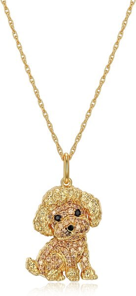 Scamper and Co 18K Yellow Gold Plated Sterling Silver Poodle Pendant Necklace