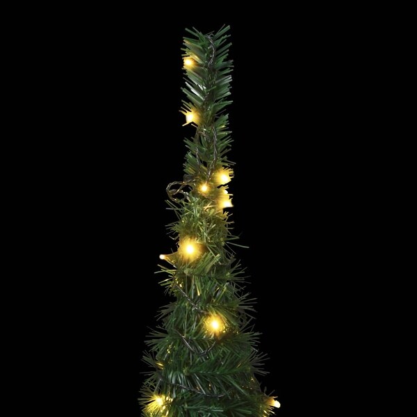 vidaXL Popup String Artificial Prelit Christmas Tree Green 5 ft